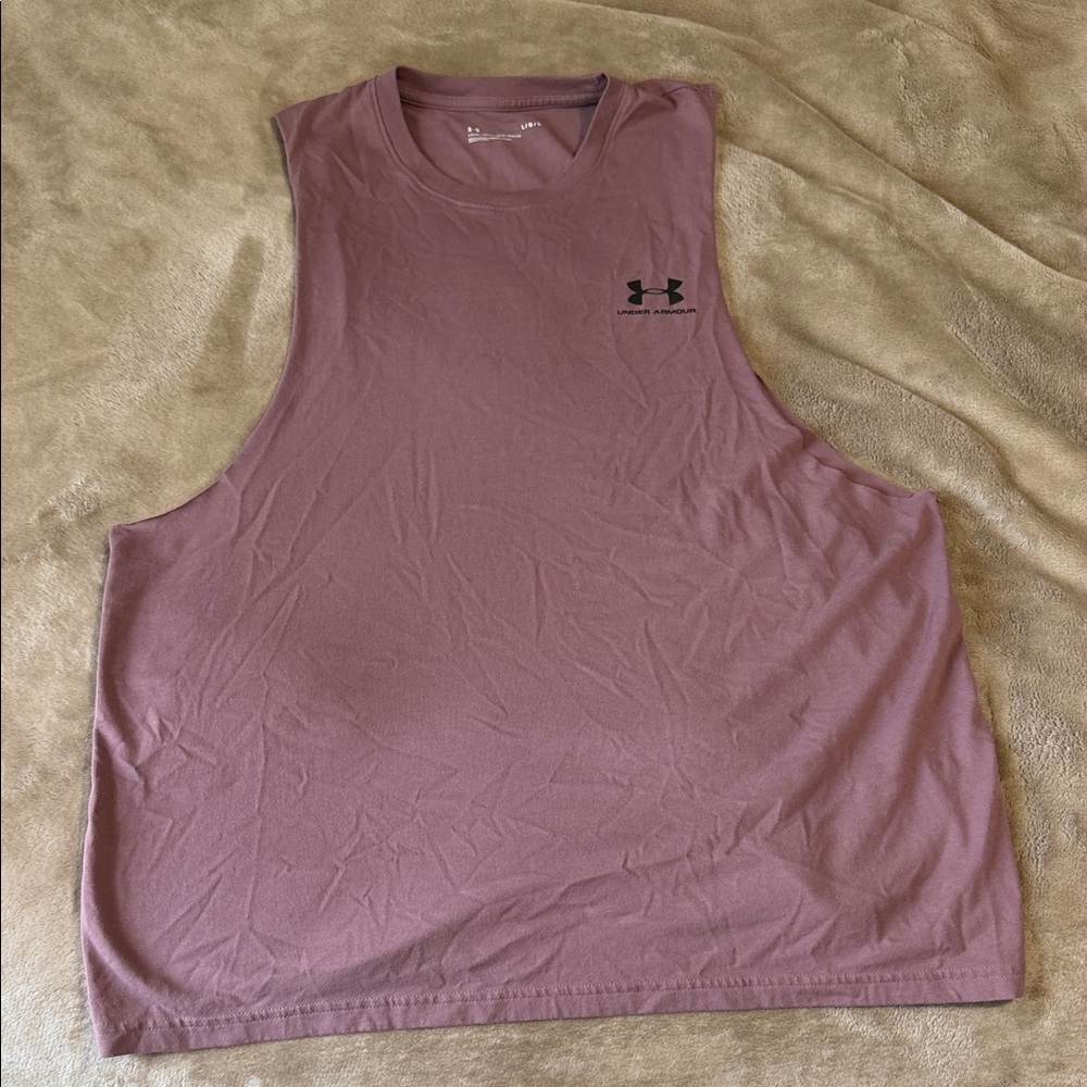 Under Armour Men's Tank Top Mauve with Black Logo